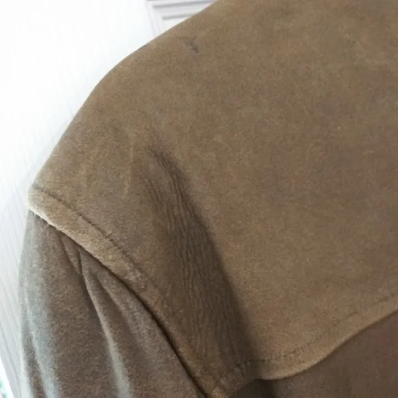 Men's Izod Soft Leather Jacket Full Zip Lined Distressed Brown Size Large